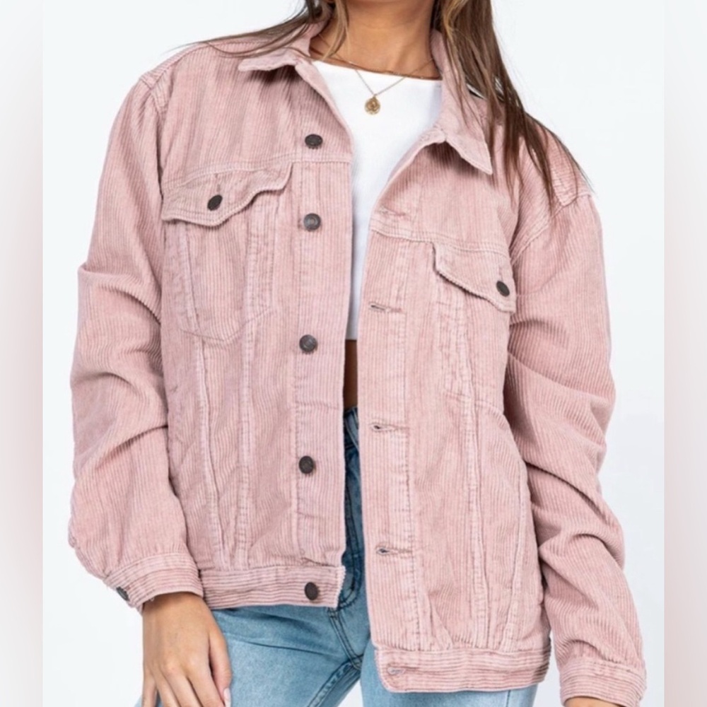 Princess Polly Western Cord Jacket Blush SZ Small